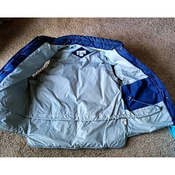 Vtg St Johns Bay Down Puffer Vest Mens Size Large Blue Snap Buttons Duck Down - Picture 8 of 10